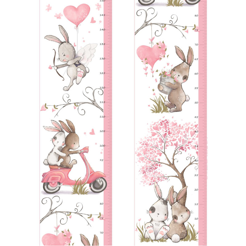 Bunny Love prémium magasságmérős matrica | 25 cm x 150 cm
