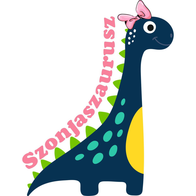 Dinoszaurusz, brontoszaurusz névre szóló falmatrica, lány, óriás