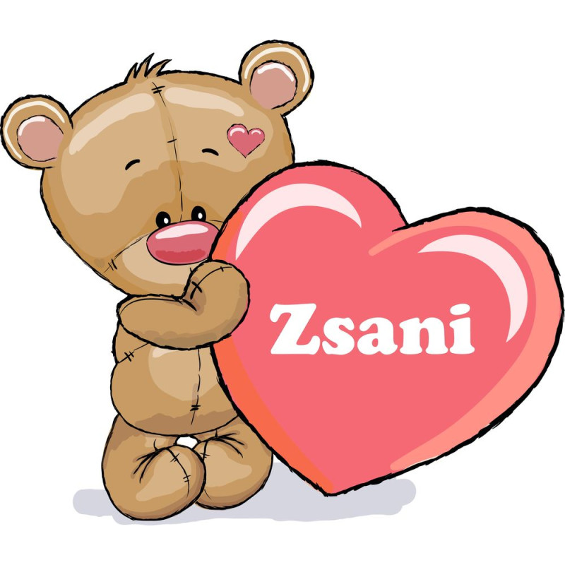 Lány macis saját neves falmatrica piros szívvel, óriás Lány macis saját neves falmatrica piros szívvel, óriás