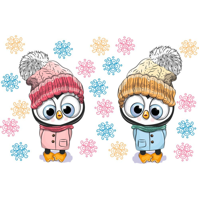 Sarköri pingvines falmatrica, hópelyhekkel | 21 db-os szett | 70 cm x 45 cm-től