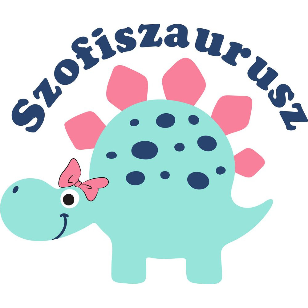 Dinoszaurusz, sztegoszaurusz névre szóló falmatrica, lány, óriás Dinoszaurusz, sztegoszaurusz névre szóló falmatrica, lány, óriás