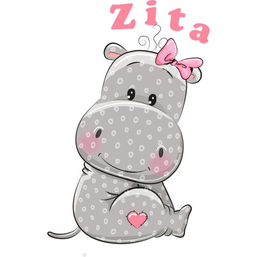 Vízilovas névre szóló falmatrica