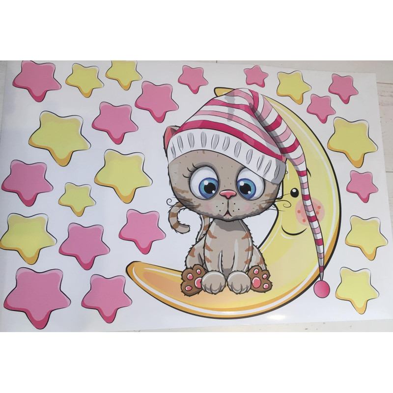 Cicás gyerek falmatrica, lány, prémium | 24 db-os szett | 70 cm x 45 cm-től