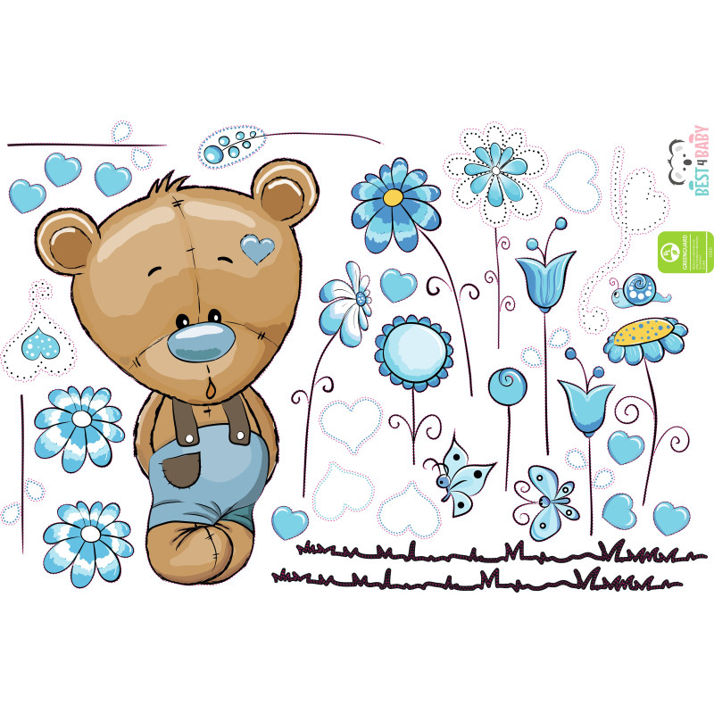Kisfiú maci falmatrica, PRÉMIUM | 33 db-os szett | 70 cm x 45 cm-től