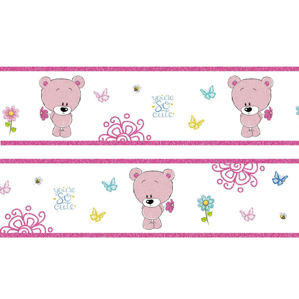 Macis pink csillámos bordűr | 500 cm x 16 cm