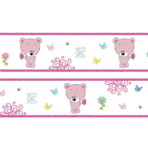 Macis pink csillámos bordűr | 500 cm x 16 cm