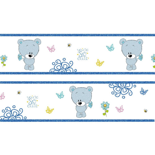 Macis kék csillámos bordűr | 500 cm x 16 cm