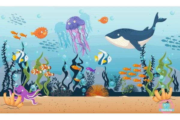 Tenger élővilága, óceán állatai poszter - 360 cm x 215 cm