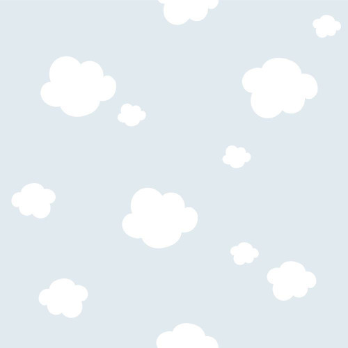 Felhős gyerek tapéta, világoskék | 50 cm x 250 cm