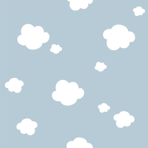Felhős gyerek tapéta, kék | 50 cm x 250 cm