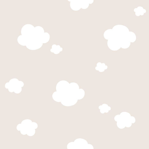 Felhős gyerek tapéta, cappuccinó-bézs| 50 cm x 250 cm