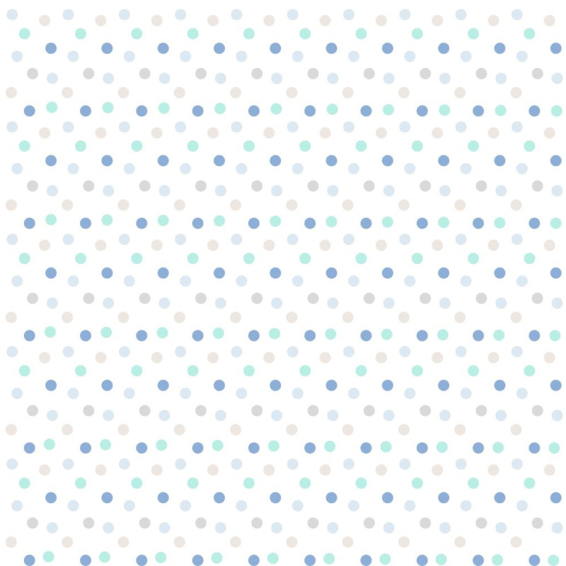 Pöttyös modern tapéta, kék-vegyes | 50 cm x 250 cm