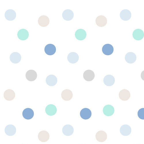 Pöttyös modern tapéta, kék-vegyes | 50 cm x 250 cm