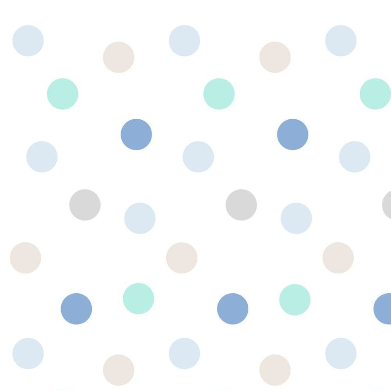 Pöttyös modern tapéta, kék-vegyes | 50 cm x 250 cm