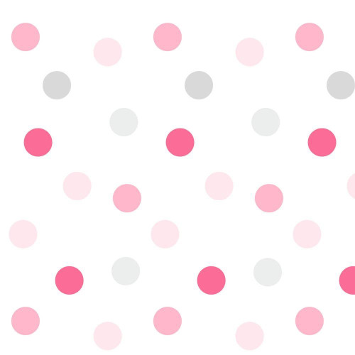 Pöttyös modern tapéta, pink| 50 cm x 250 cm