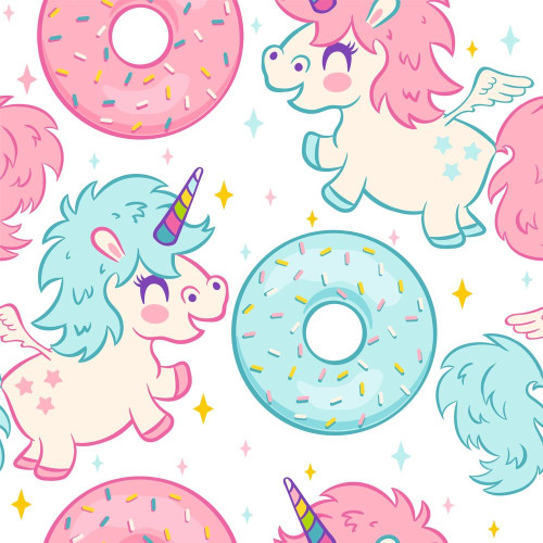 Egyszarvú és fánk tapéta | 50 cm x 300 cm