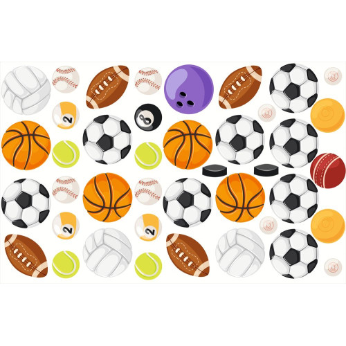 Sport témájú falmatrica szett | 41 db-os szett | 70 cm x 45 cm-től