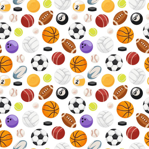 Sport labdás tapéta, kis mintás | 50 cm x 300 cm Sport labdás tapéta, kis mintás | 50 cm x 300 cm