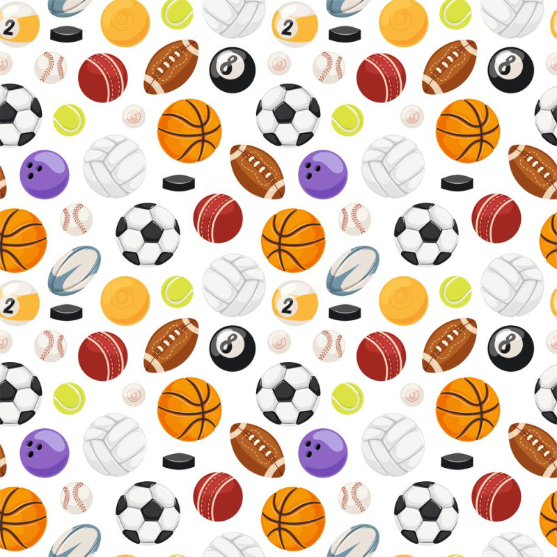 Sport labdás tapéta, kis mintás | 50 cm x 300 cm