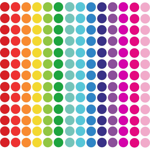 Szivárvány pöttyös falmatrica szett - 182 db