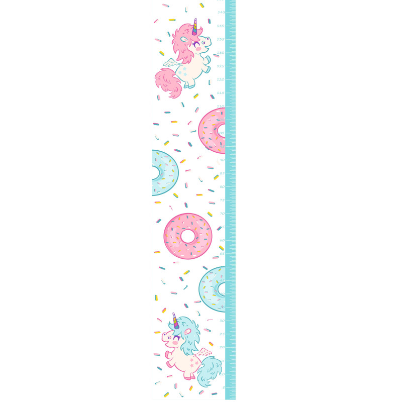 Unikornis-fánk prémium magasságmérős matrica | 35 cm x 150 cm