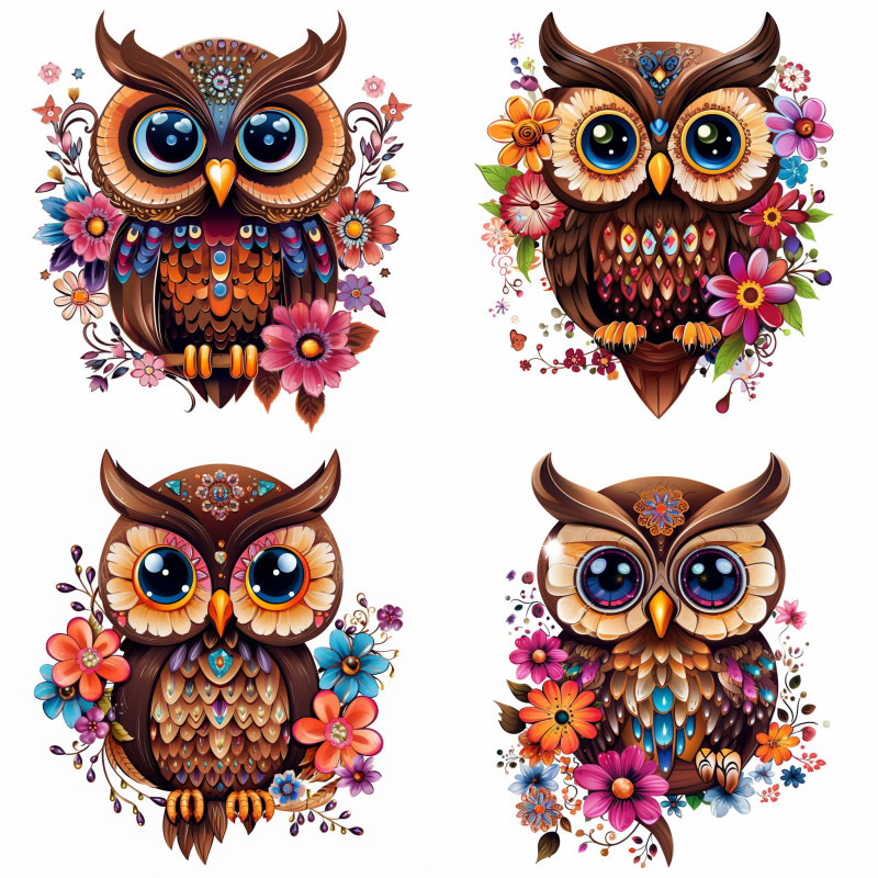 Uhu Baglyos falmatrica | 8 + 24 db-os szett | 80 cm x 80 cm Uhu Baglyos falmatrica | 8 + 24 db-os szett | 80 cm x 80 cm