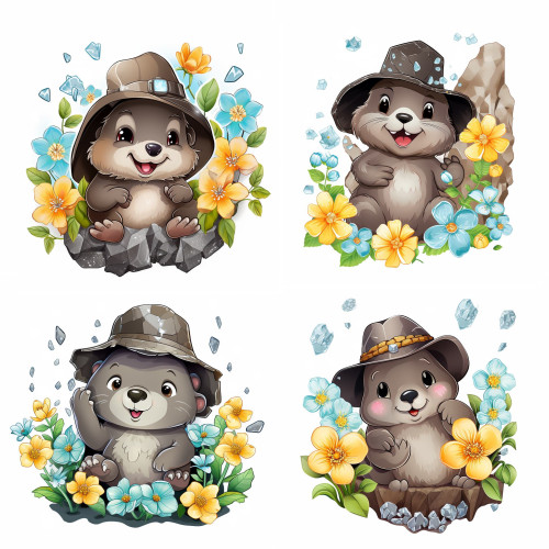 Vakondos falmatrica gyerekszobába | 8 + 24 db-os szett | 80 cm x 80 cm