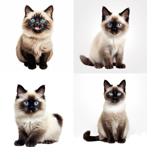 Birman burmai szent templommacska falmatrica | 8 + 24 db-os szett | 80 cm x 80 cm