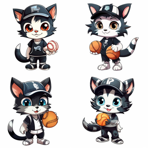 Baseball cicás falmatrica | 8 + 24 db-os szett | 80 cm x 80 cm Baseball cicás falmatrica | 8 + 24 db-os szett | 80 cm x 80 cm