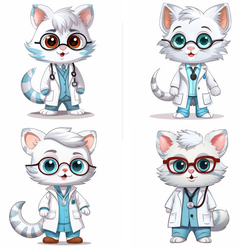 Doktor cicás falmatrica | 8 + 24 db-os szett | 80 cm x 80 cm