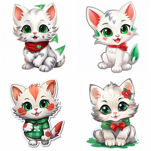 Magyar cicás falmatrica | 8 + 24 db-os szett | 80 cm x 80 cm