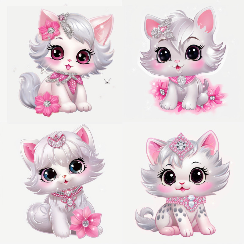 Kislány pink cicás falmatrica szett gyerekszobába | 8 + 24 db-os szett | 80 cm x 80 cm Kislány pink cicás falmatrica szett gyerekszobába | 8 + 24 db-os szett | 80 cm x 80 cm