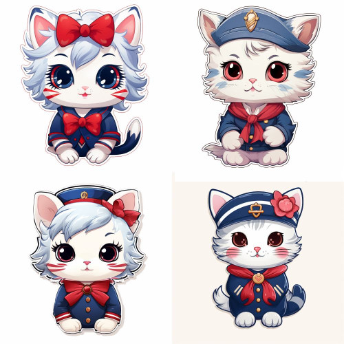 Tengerész, matróz cicás falmatrica | 8 + 24 db-os szett | 80 cm x 80 cm Tengerész, matróz cicás falmatrica | 8 + 24 db-os szett | 80 cm x 80 cm