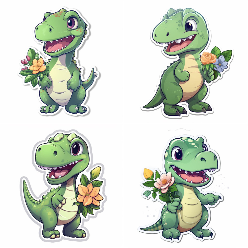 Zöld T-rex dinoszauruszos falmatrica | 8 + 24 db-os szett | 80 cm x 80 cm Zöld T-rex dinoszauruszos falmatrica | 8 + 24 db-os szett | 80 cm x 80 cm