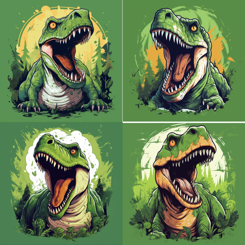 Tyrannosaurus-Rex dínós falmatrica | 8 + 24 db-os szett | 80 cm x 80 cm