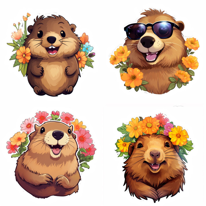 Capibarás falmatrica | 8 + 24 db-os szett | 80 cm x 80 cm