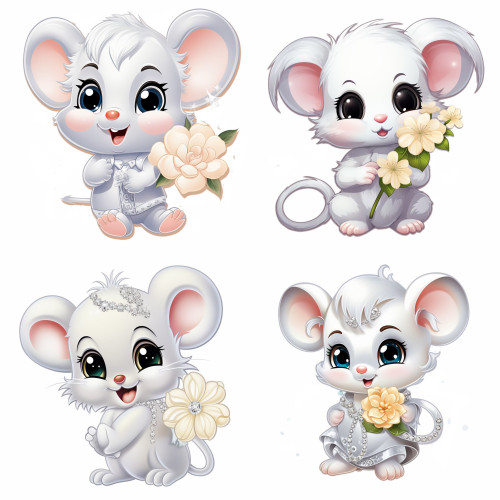 Egérke gyerek falmatrica | 8 + 24 db-os szett | 80 cm x 80 cm