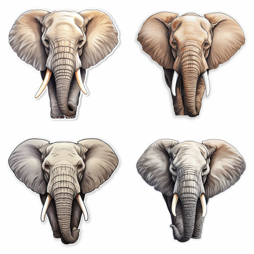 Afrikai elefántos falmatrica | 8 + 24 db-os szett | 80 cm x 80 cm