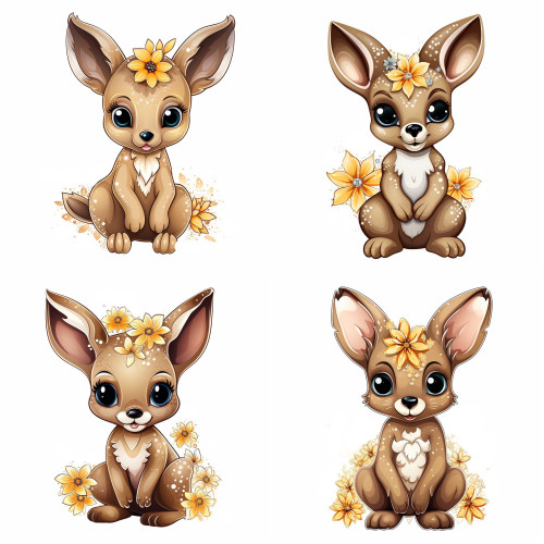 Kenguru falmatrica, egész alakos | 8 + 24 db-os szett | 80 cm x 80 cm