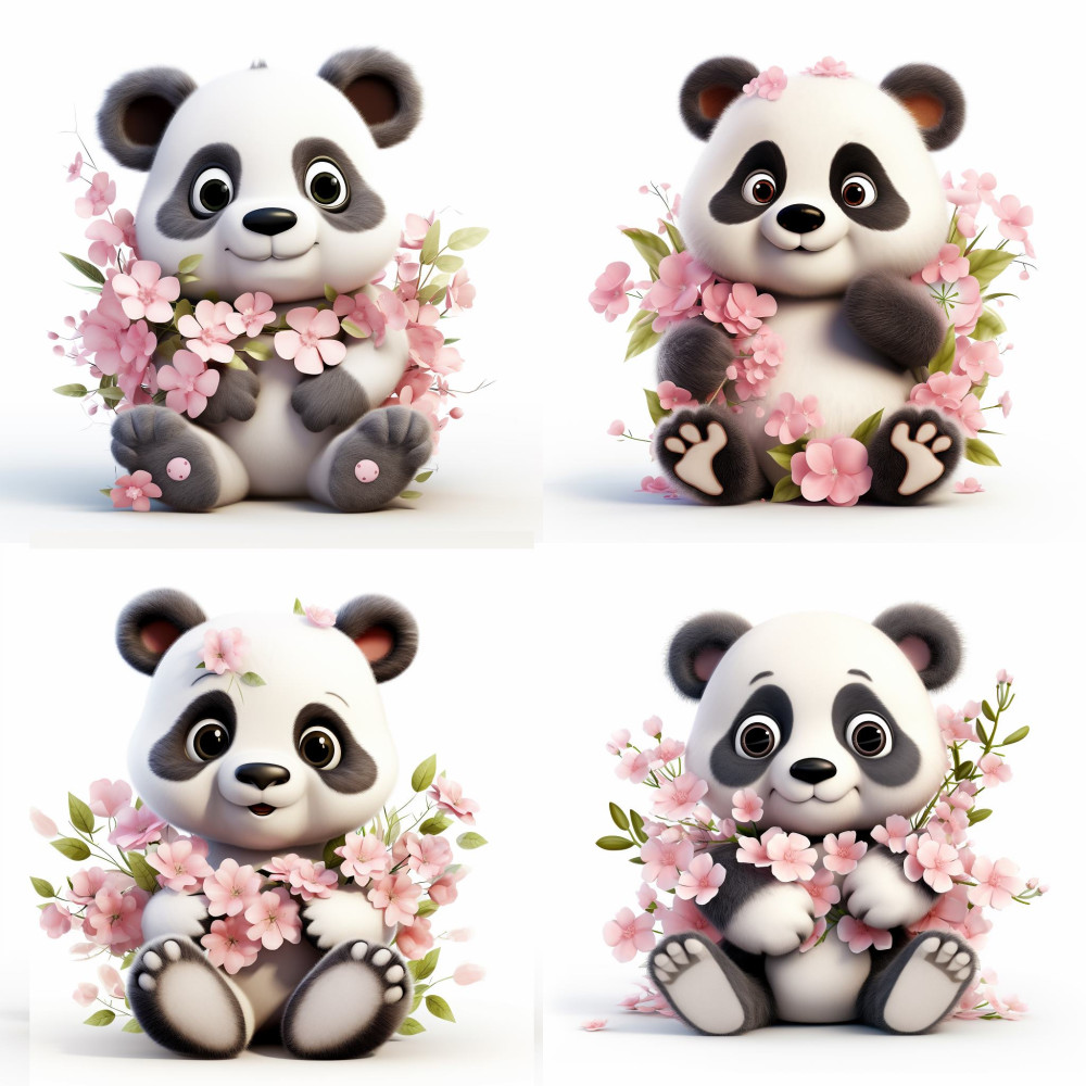Rózsaszín Pandamacis falmatrica | 8 + 24 db-os szett | 80 cm x 80 cm