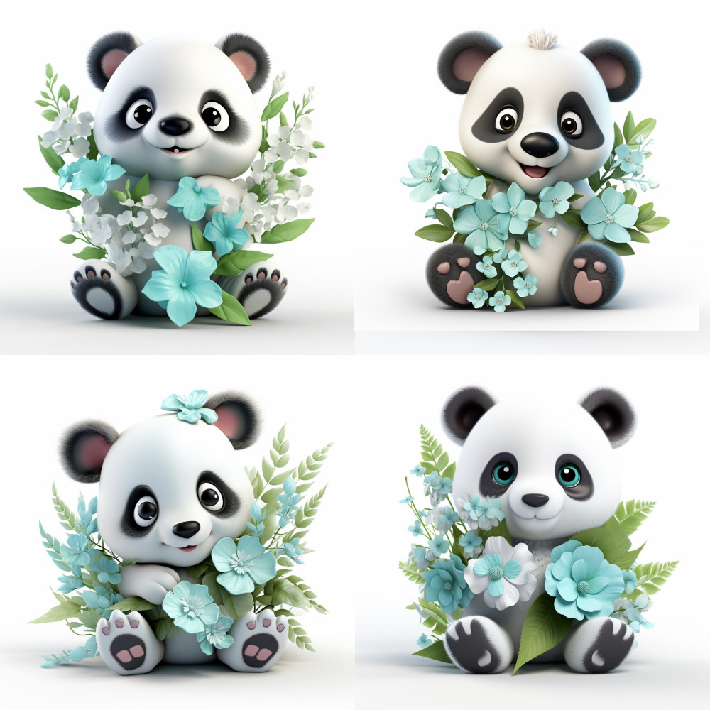 Kék Pandamacis falmatrica, virágos | 8 + 24 db-os szett | 80 cm x 80 cm