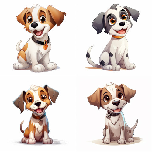 Kutyás gyerek falmatrica, egész alakos | 8 + 24 db-os szett | 80 cm x 80 cm