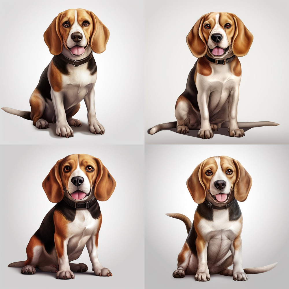 Beagle egész alakos kutyás falmatrica | 8 + 12 db-os szett | 80 cm x 80 cm