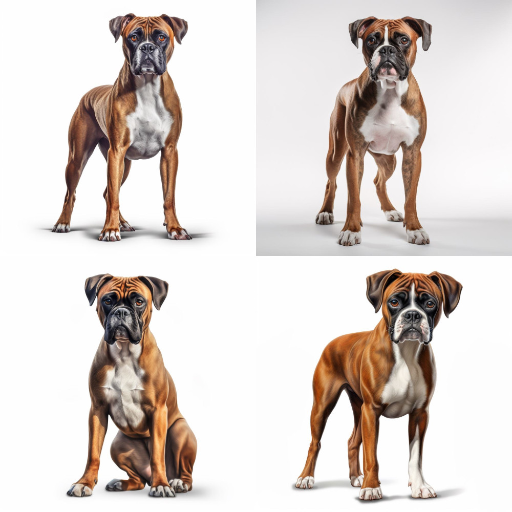 Élethű Boxer kutyás falmatrica | 8 + 12 db-os szett | 80 cm x 80 cm