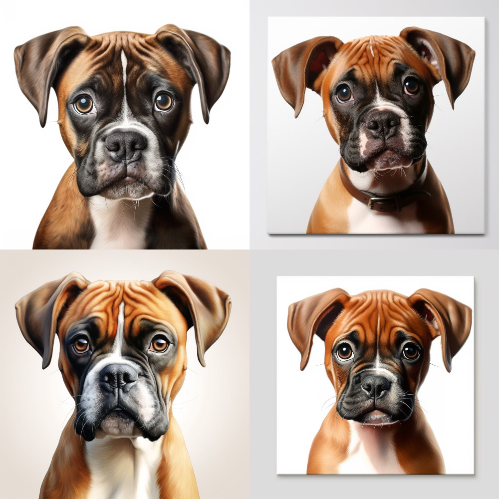 Boxer fejes kutyás falmatrica | 8 + 12 db-os szett | 80 cm x 80 cm