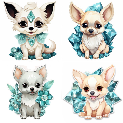 Csivava Kutya gyerek falmatrica | 8 + 24 db-os szett | 80 cm x 80 cm