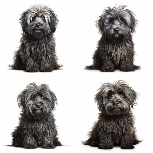 Fekete élethű Puli Kutyás falmatrica | 8 + 12 db-os szett | 80 cm x 80 cm