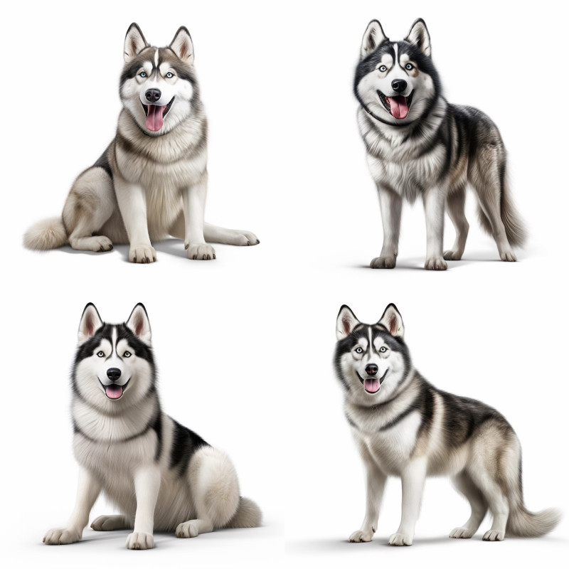 Élethű Husky kutyás falmatrica | 8 + 12 db-os szett | 80 cm x 80 cm Élethű Husky kutyás falmatrica | 8 + 12 db-os szett | 80 cm x 80 cm