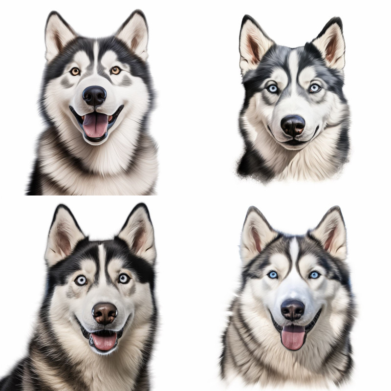 Husky kutyás falmatrica | 8 + 12 db-os szett | 80 cm x 80 cm