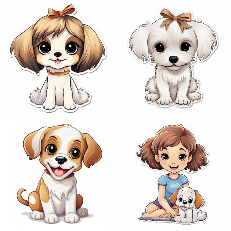 Kutyás vegyes falmatrica | 8 + 24 db-os szett | 80 cm x 80 cm Kutyás vegyes falmatrica | 8 + 24 db-os szett | 80 cm x 80 cm